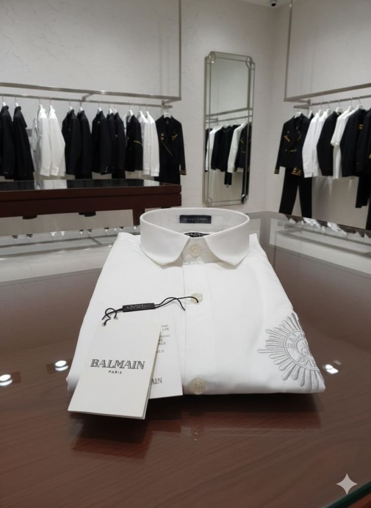 Balmain Embroidered White Premium Cotton Shirt-3