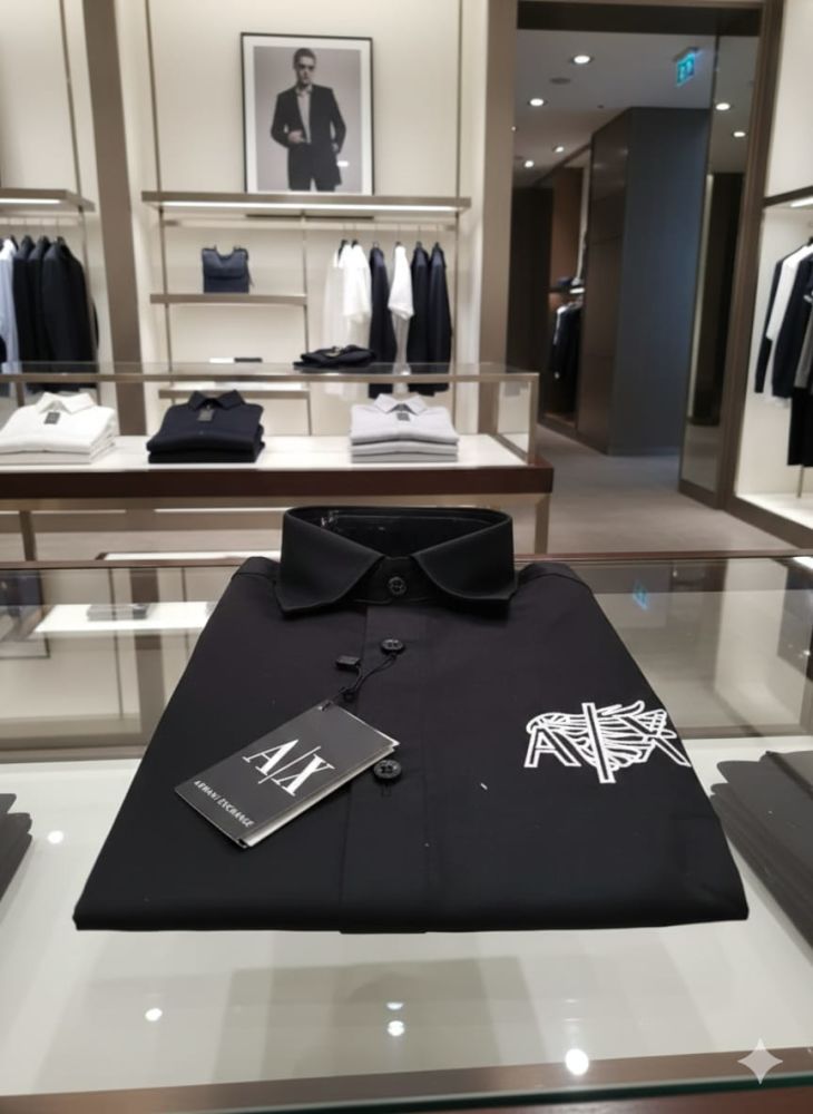 Armani Exchange Black Premium Quality Cotton Shirt-1