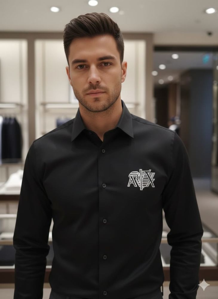 Armani Exchange Black Premium Quality Cotton Shirt-2