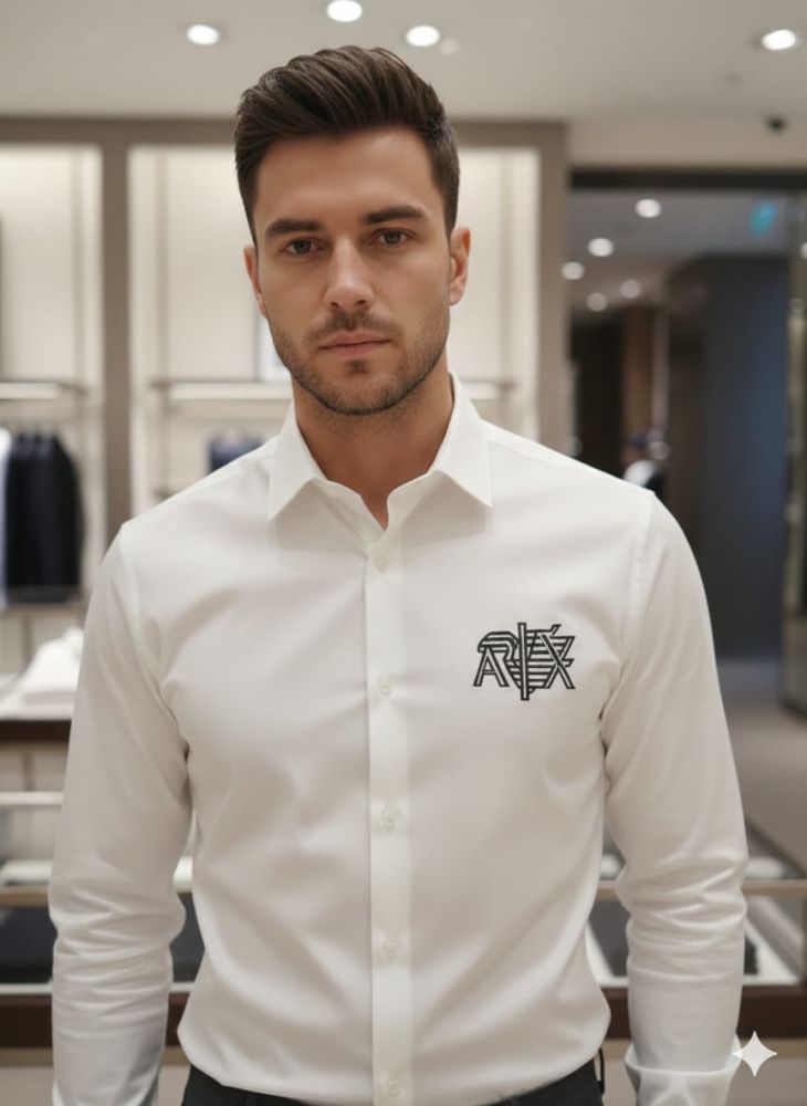Armani Exchange White Premium Quality Cotton Shirt-1