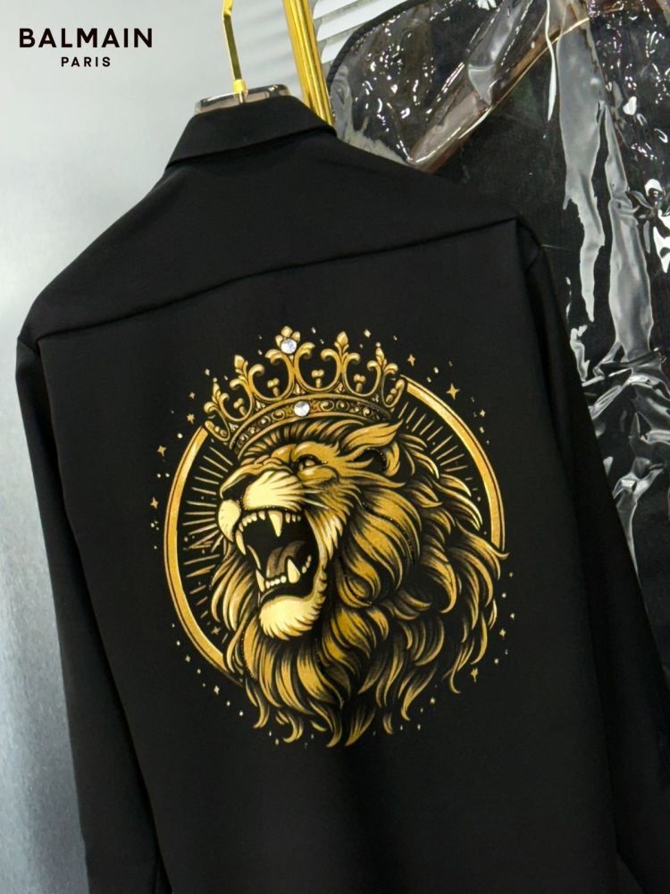 Balmain Embroidered Black Premium Cotton Shirt-2