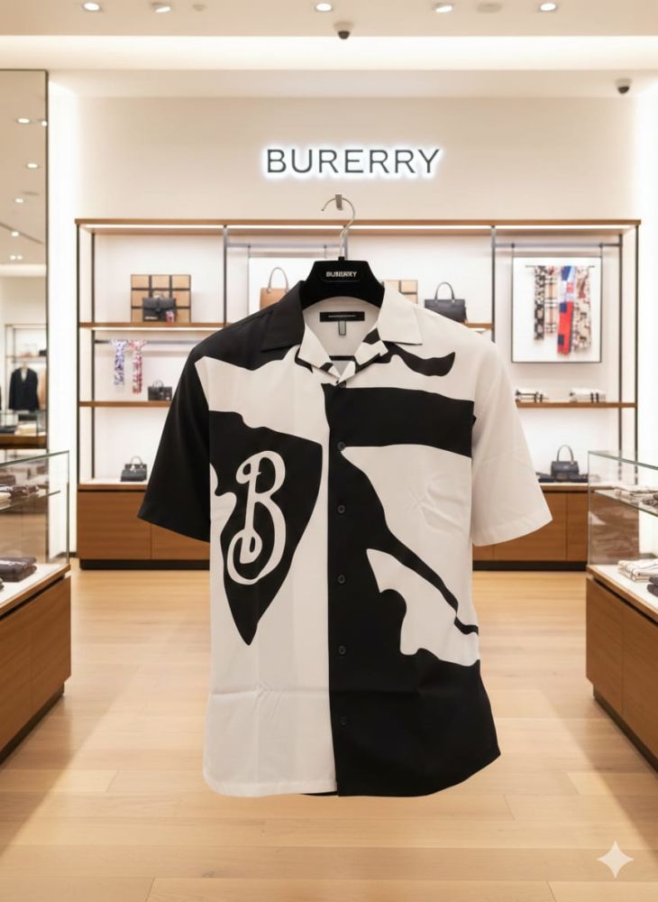Burberry Printed Premium Quality Short Sleeve Shirt-3