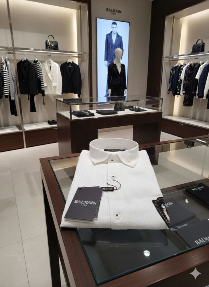 Balmain Embroidered White Premium Cotton Shirt-3