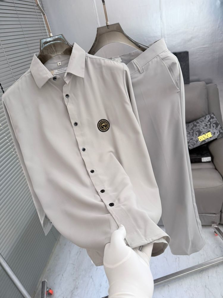 Versace White Premium Quality Shirt & Trouser Combo-1