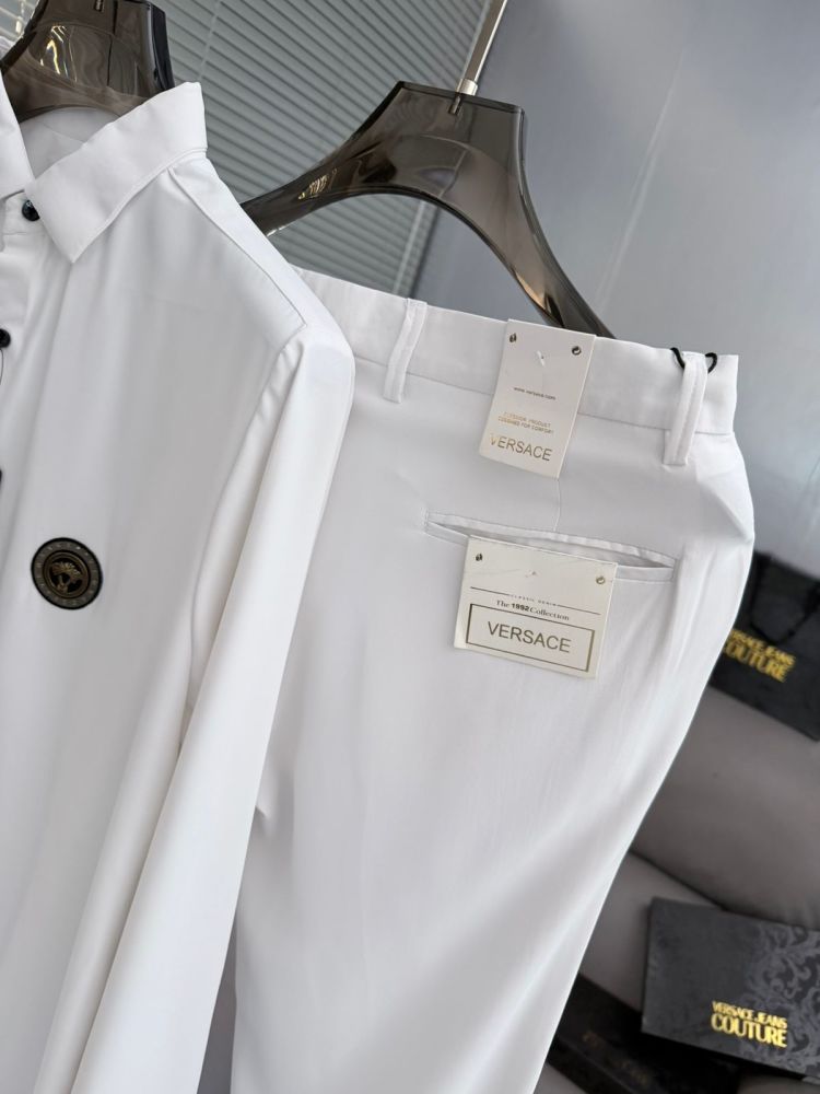 Versace White Premium Quality Shirt & Trouser Combo-3