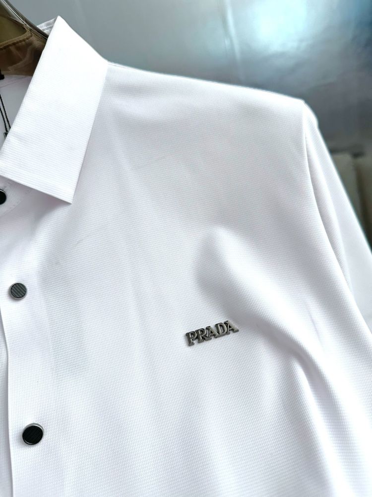 Prada White Premium Quality Short Sleeve Shirt-1