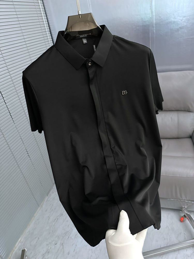 Dolce & Gabbana Black Premium Quality Short Sleeve Shirt-1
