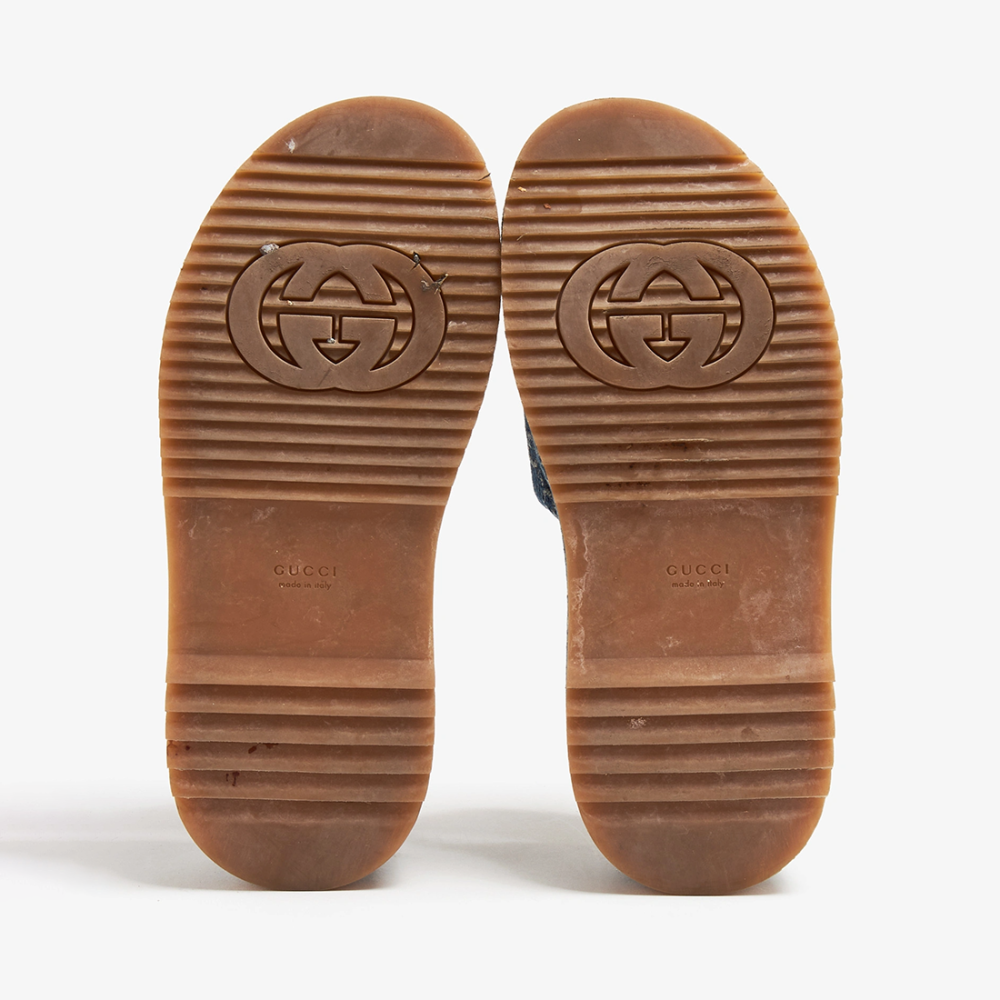 Gucci Angelina Blue Platform Slide Sandals-4