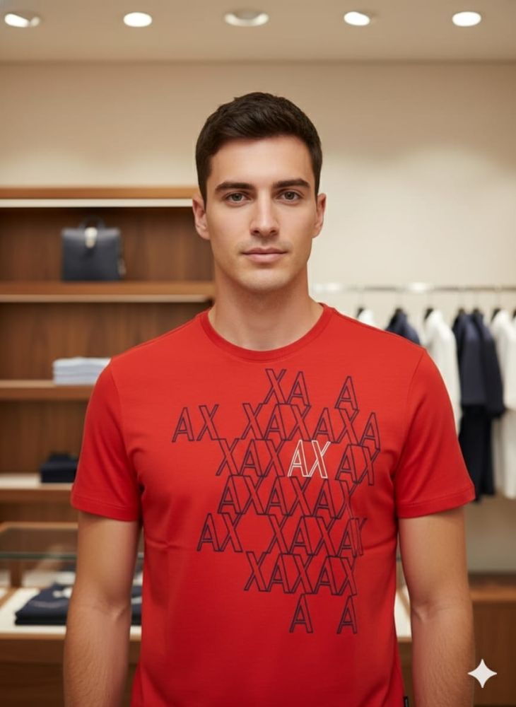 Armani Exchange Red Premium Quality T-shirt-1