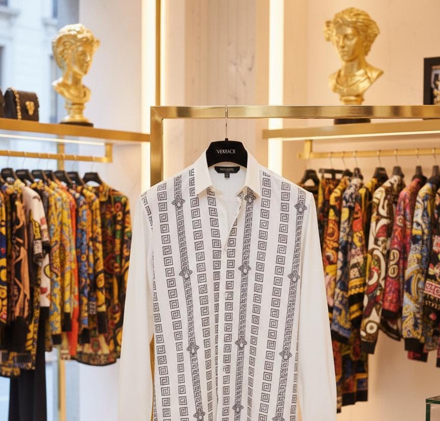 Versace White Premium Quality Cotton Shirt-1