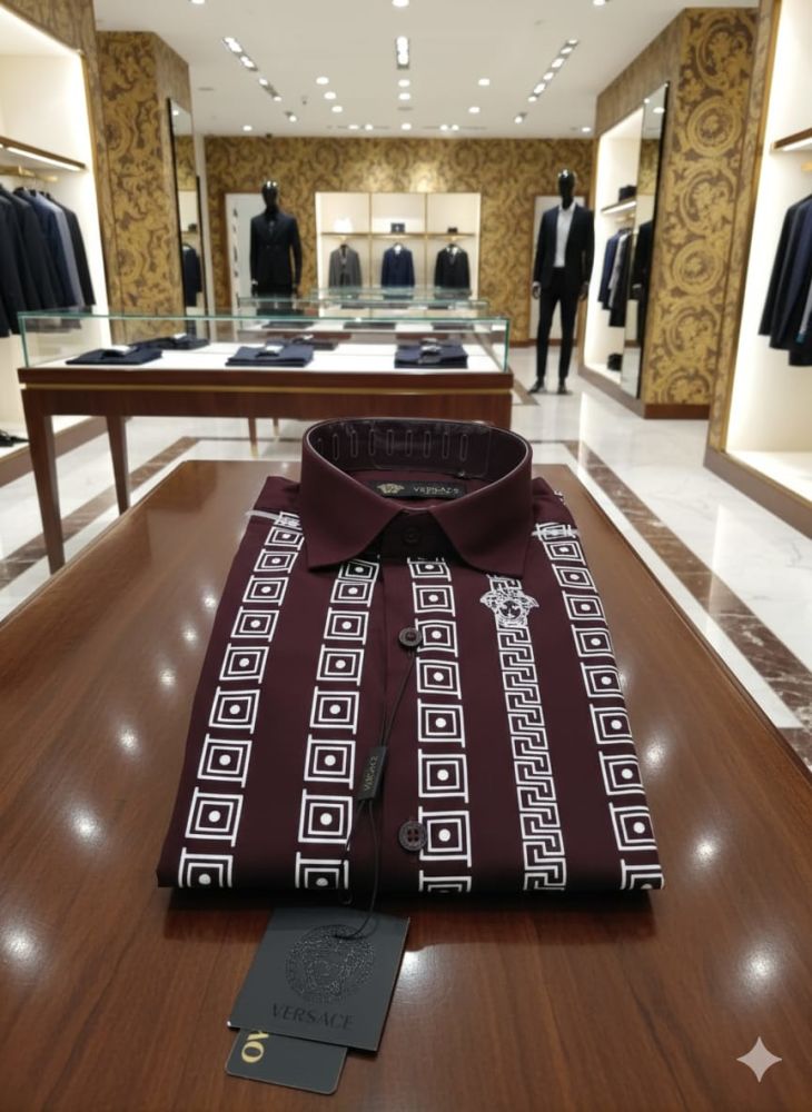 Versace Wine Premium Quality Cotton Shirt-2
