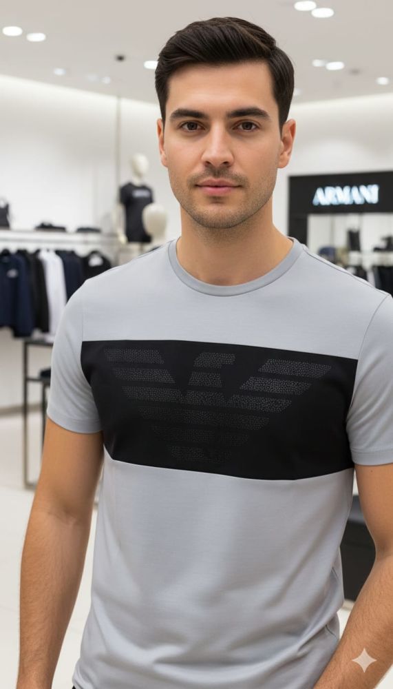 Armani Exchange Grey Premium Quality T-shirt-3