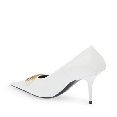 Balenciaga BB White Mid High Heel Sandals-2