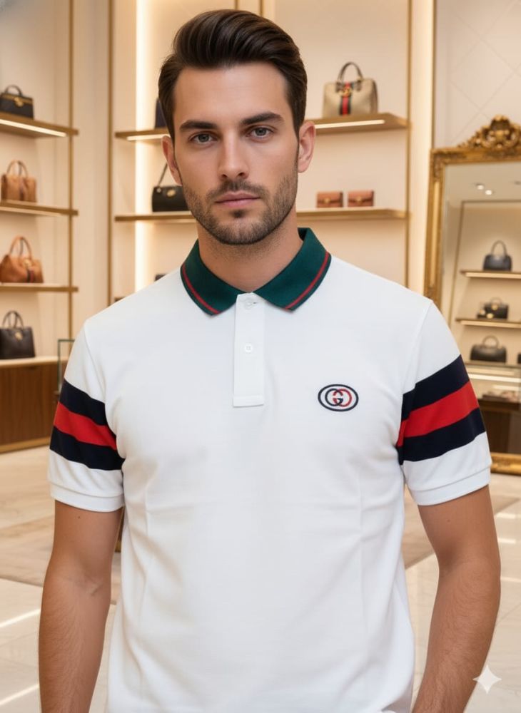 Gucci White Premium Quality Polo T-shirt-1