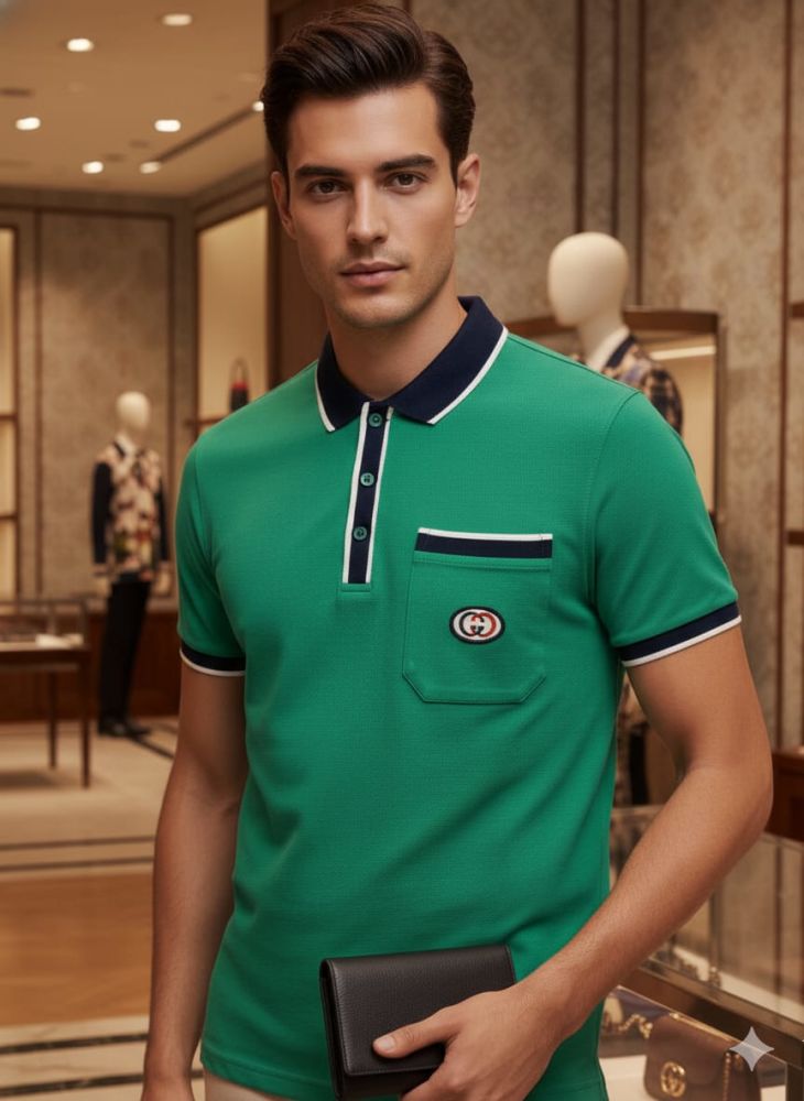 Gucci Green Premium Quality Polo T-shirt-1
