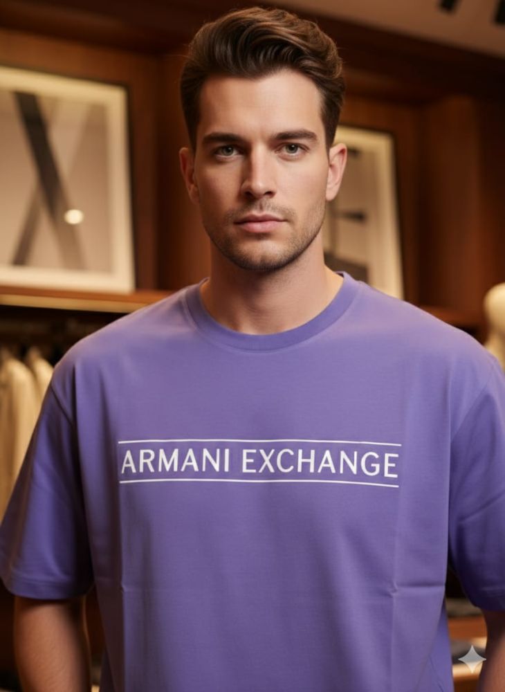 Armani Exchange Blue Premium Quality T-shirt-thumb-1