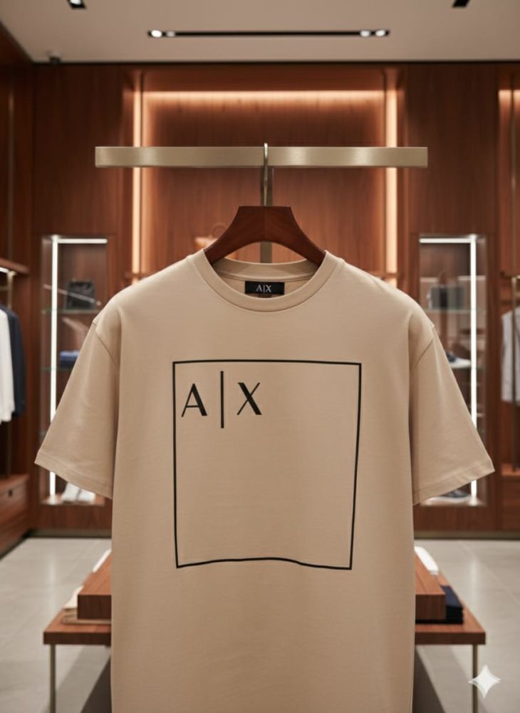 Armani Exchange Cream Premium Quality T-shirt-2