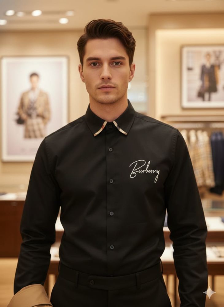 Burberry Black Premium Quality Shirt-3
