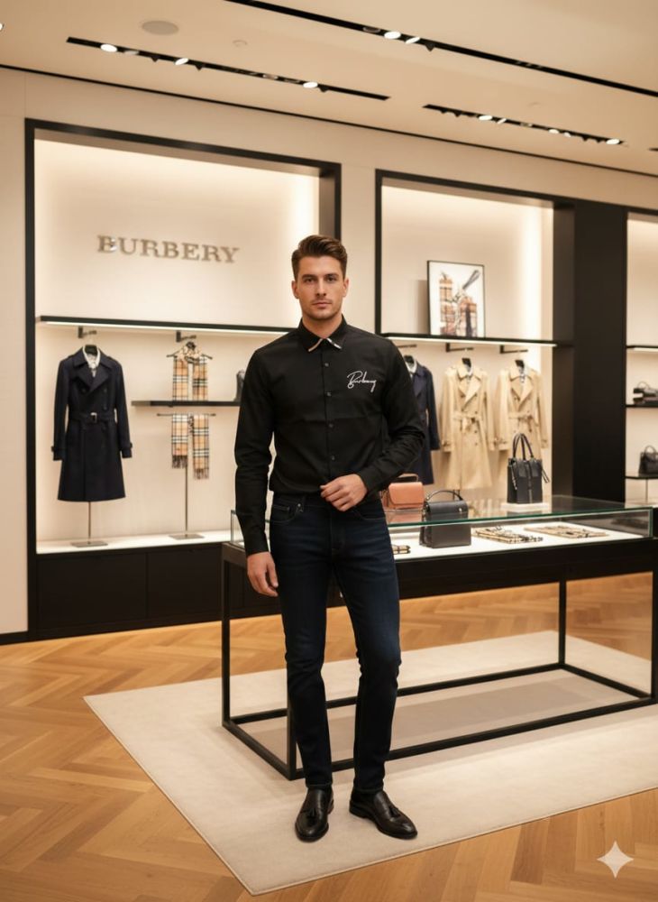 Burberry Black Premium Quality Shirt-1