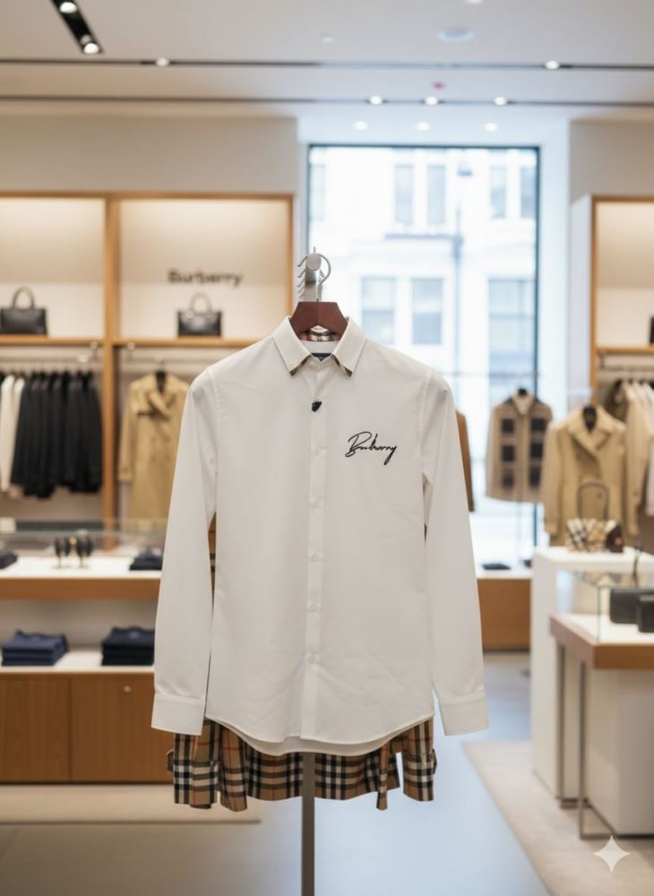 Burberry White Premium Quality Shirt-2