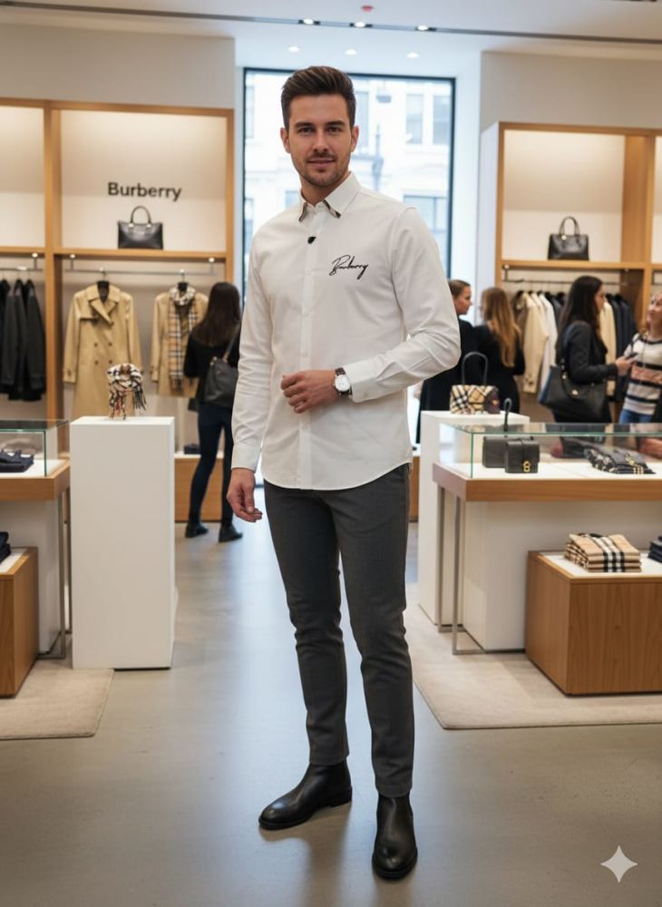 Burberry White Premium Quality Shirt-1