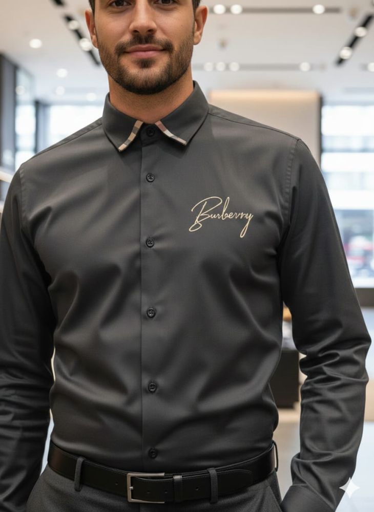 Burberry Grey Premium Quality Shirt-1