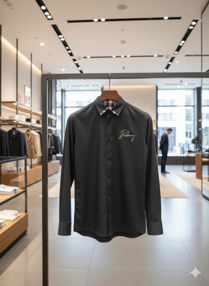 Burberry Grey Premium Quality Shirt-2