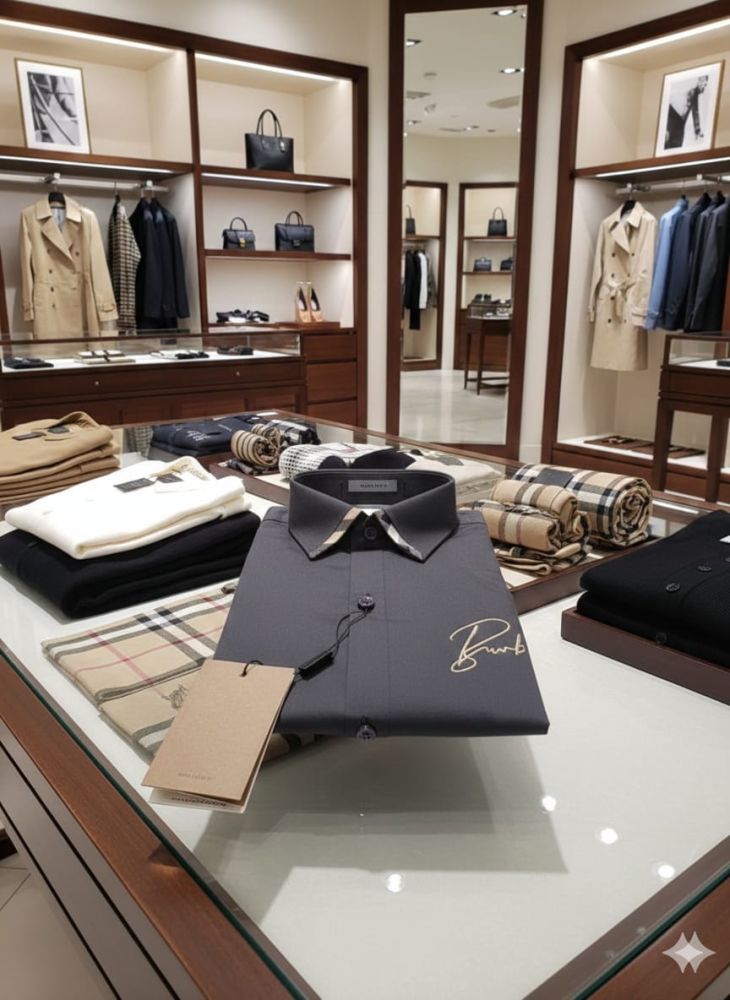 Burberry Grey Premium Quality Shirt-3