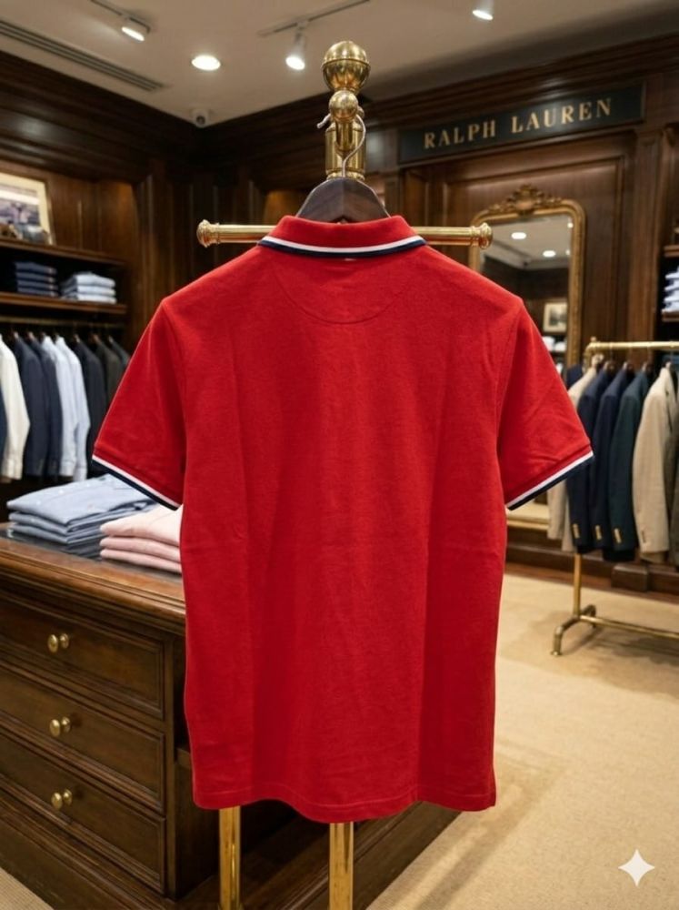 Ralph Lauren Red Premium Collar T-shirt-2