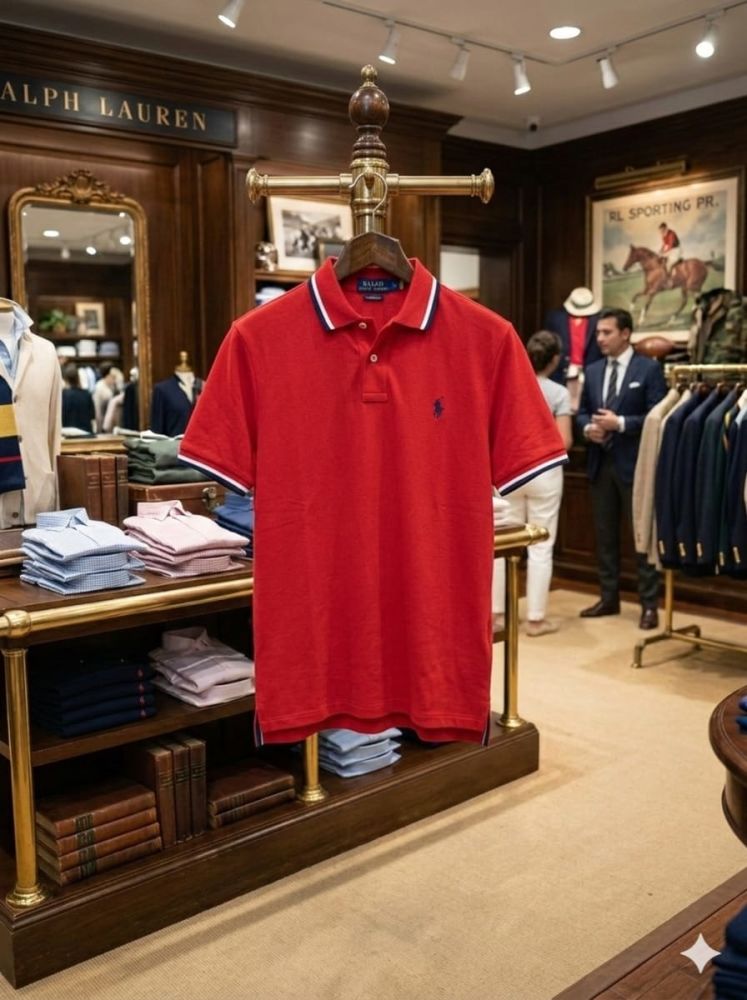 Ralph Lauren Red Premium Collar T-shirt-3