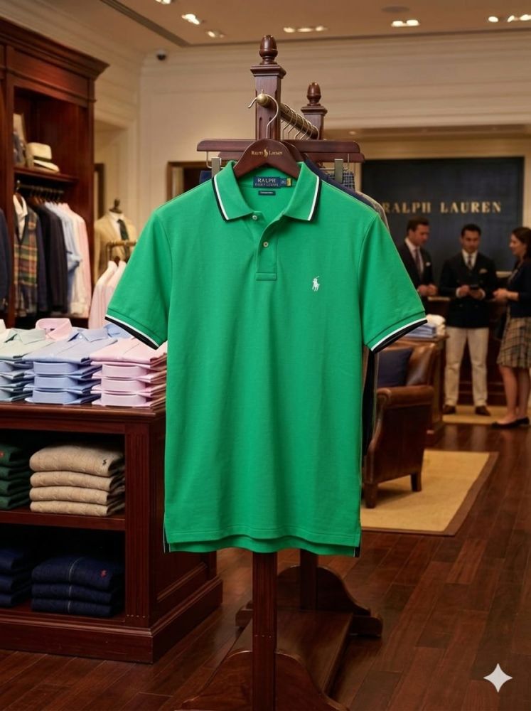 Ralph Lauren Green Premium Collar T-shirt-3