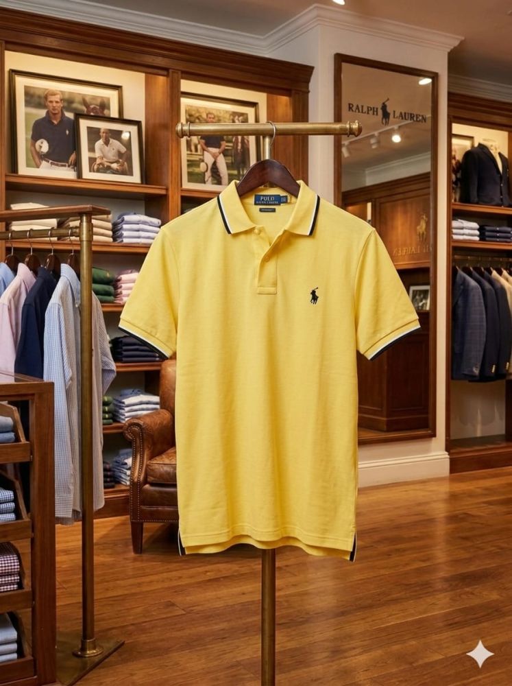 Ralph Lauren Yellow Premium Collar T-shirt-3