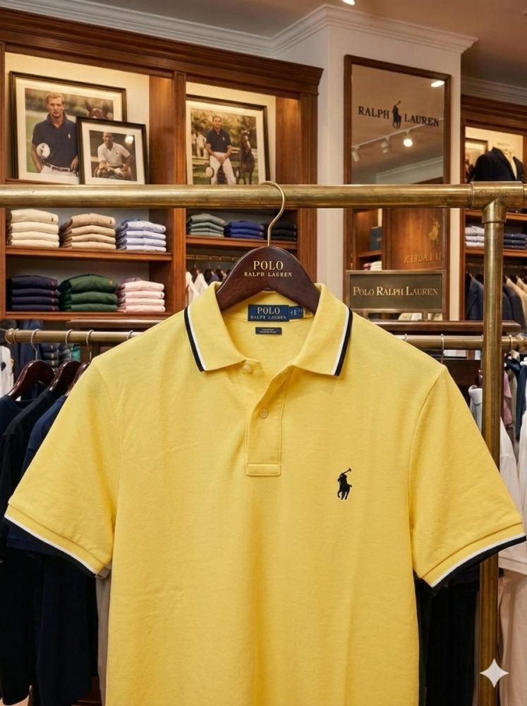 Ralph Lauren Yellow Premium Collar T-shirt-2