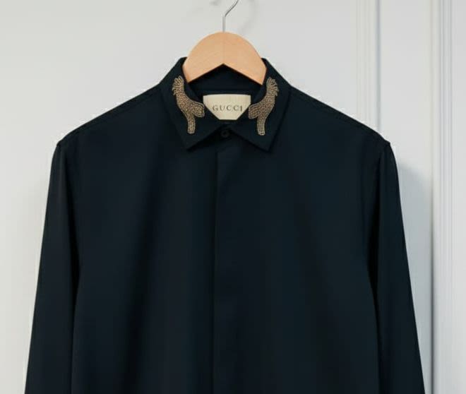 Gucci Black Premium Quality Cotton Shirt-1