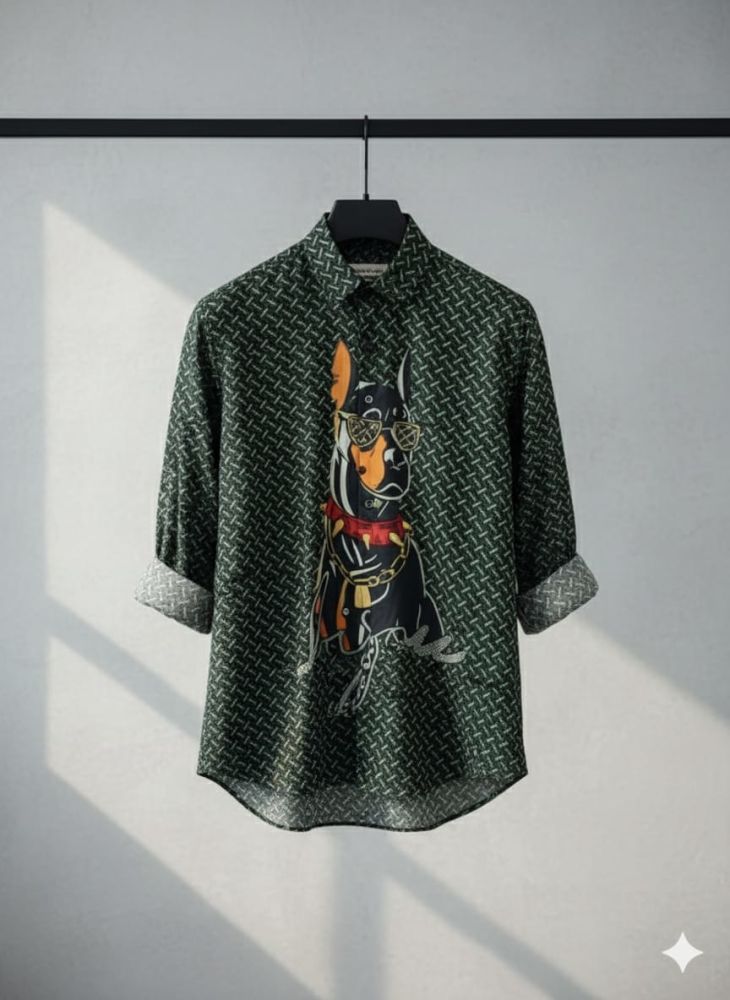 Burberry Dark Green Premium Quality Shirt-thumb-1