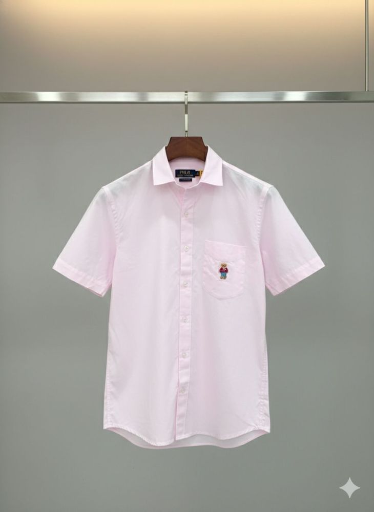 Ralph Lauren Pink Premium Quality Short Sleeve Shirt-thumb-1