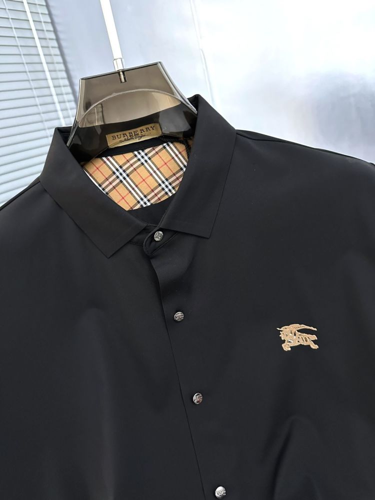 Burberry Black Premium Quality Short Sleeve Shirt-thumb-4