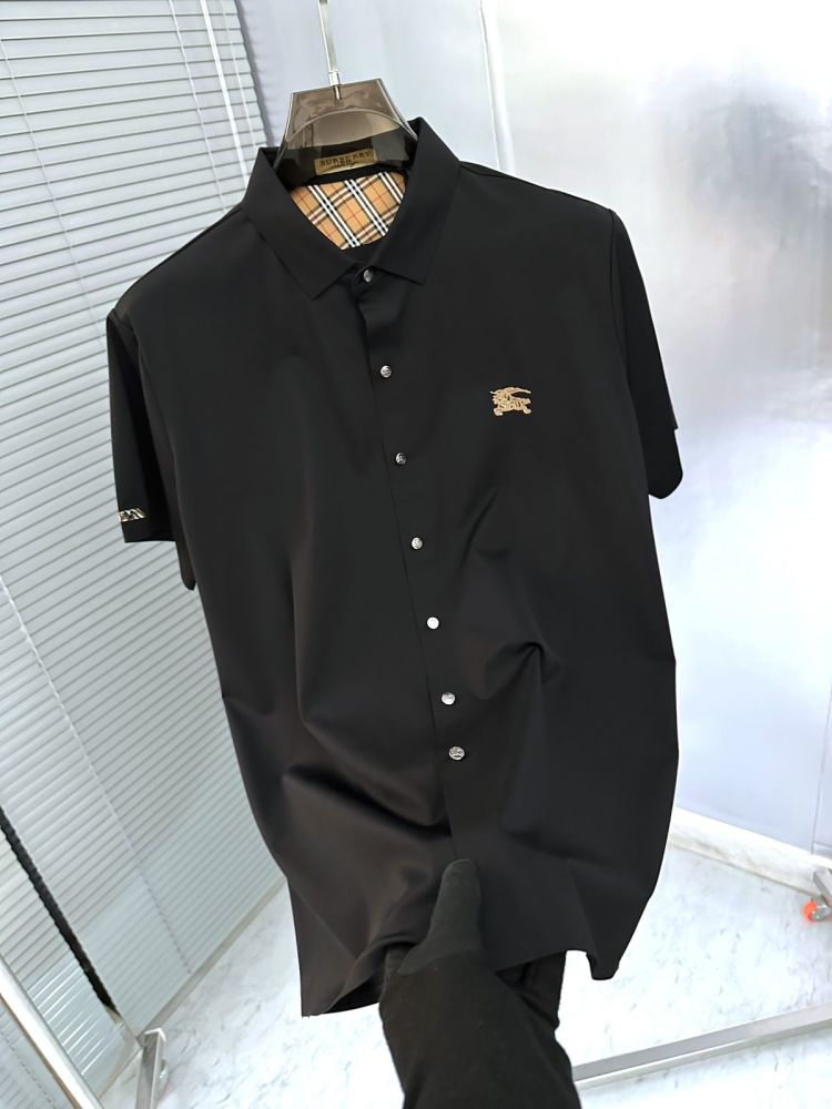 Burberry Black Premium Quality Short Sleeve Shirt-thumb-1