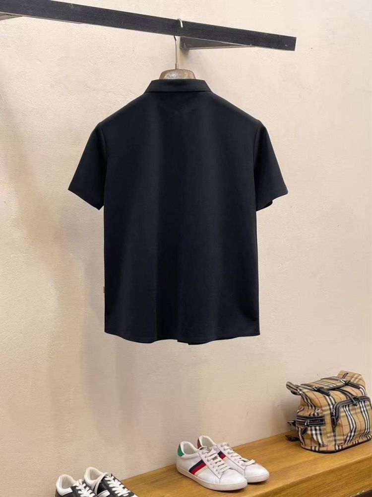 Burberry Black Premium Quality Short Sleeve Shirt-thumb-2