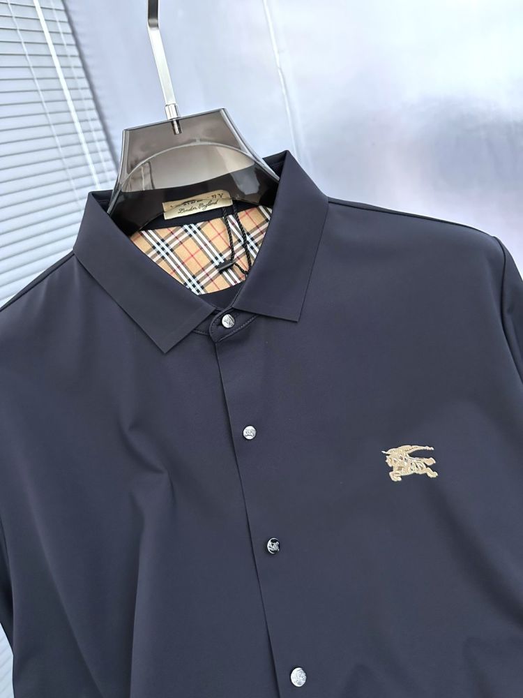 Burberry Blue Premium Quality Short Sleeve Shirt-thumb-2