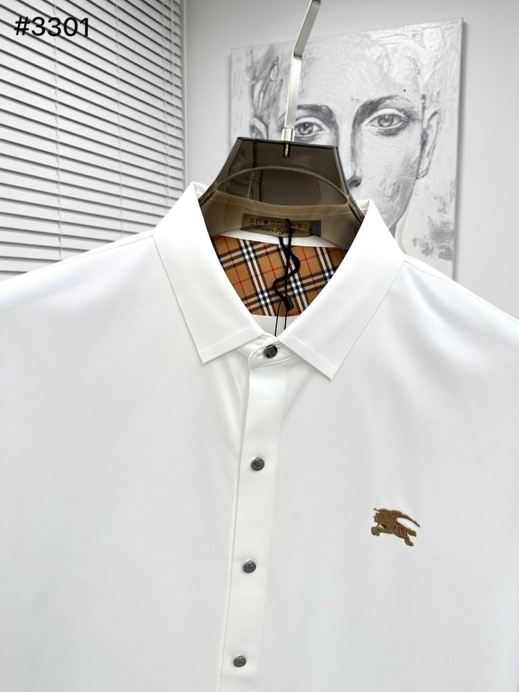 Burberry White Premium Quality Short Sleeve Shirt-thumb-2
