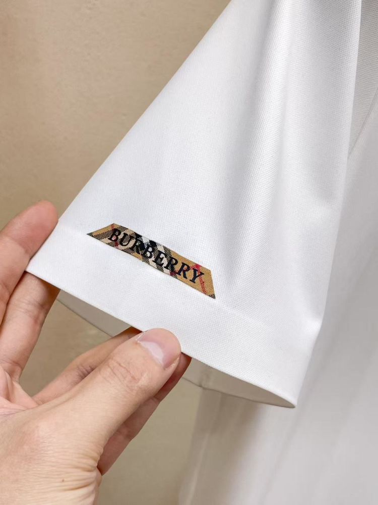 Burberry White Premium Quality Short Sleeve Shirt-thumb-4