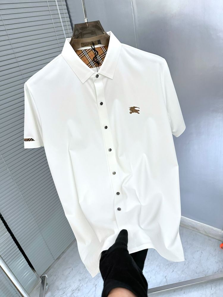Burberry White Premium Quality Short Sleeve Shirt-thumb-1