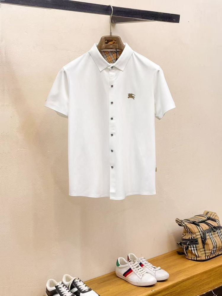 Burberry White Premium Quality Short Sleeve Shirt-thumb-0