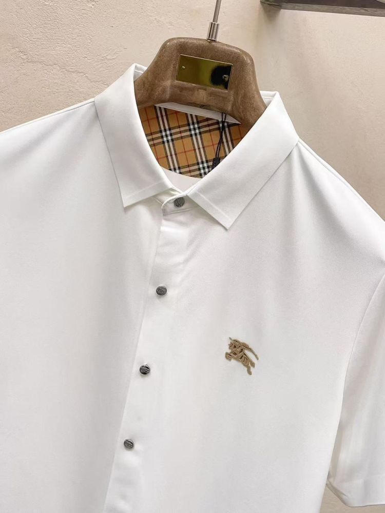 Burberry White Premium Quality Short Sleeve Shirt-thumb-7