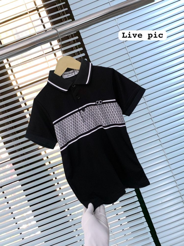 Salvatore Ferragamo Black Kids Premium Quality T-shirt-thumb-2