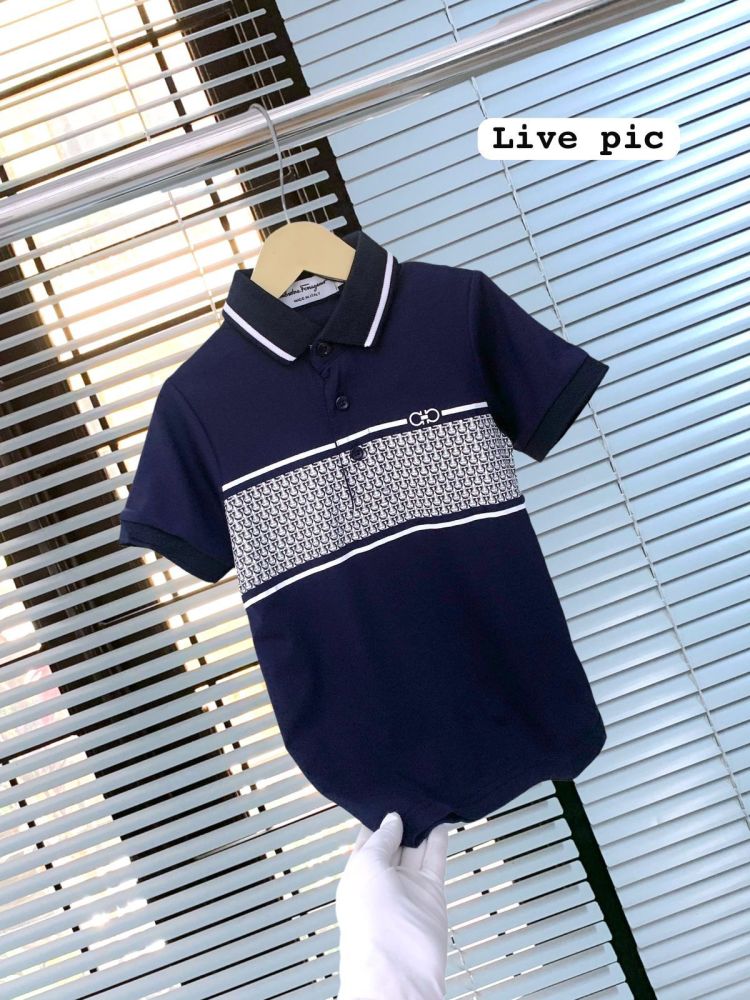 Salvatore Ferragamo Blue Kids Premium Quality T-shirt-thumb-2