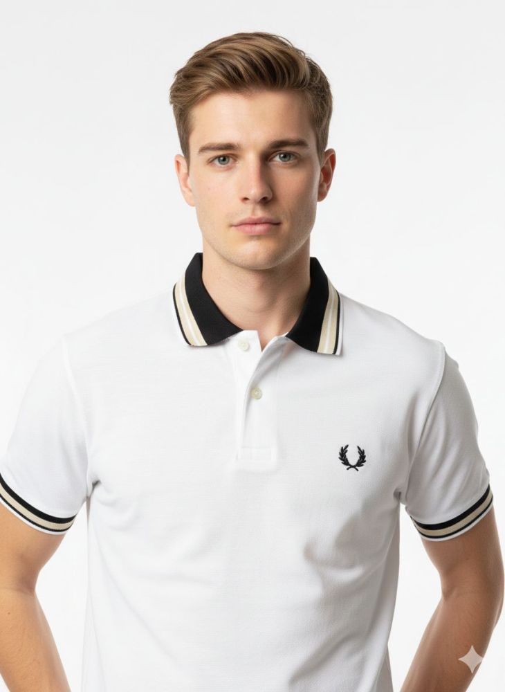Fred Perry Embroidered logo White Premium T-shirt-1
