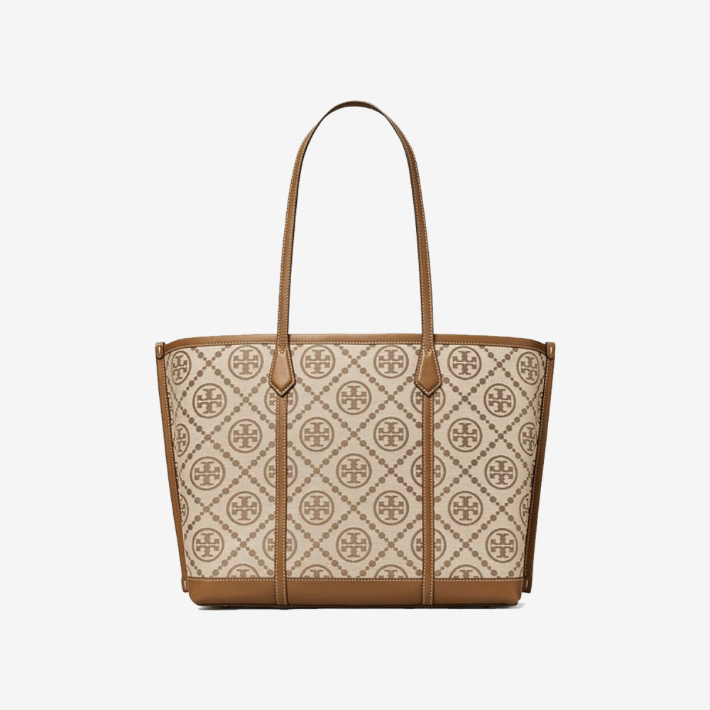 Tory Burch Perry Brown Small Embossed Tote Bag-2