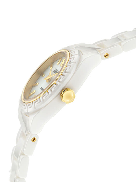 Versace Women Embellished Dial & Ceramic Bracelet Style Straps Analogue Watch VE9F00224-1